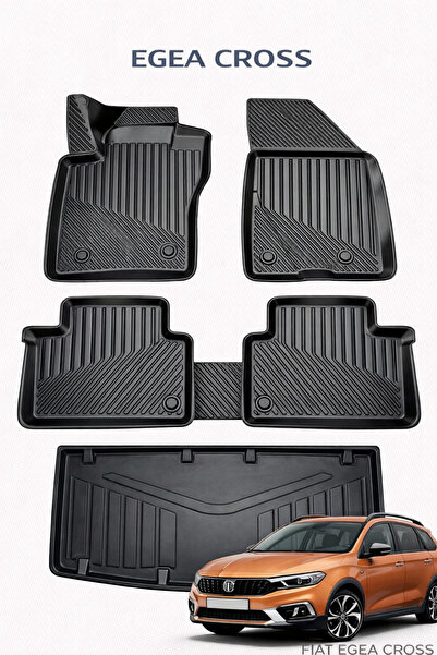 Black Gold Fiat Egea Cross 3D Oto Paspas ve Bagaj Havuzu Set Premium