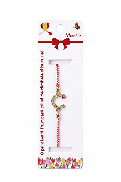 OEM Set of 12 martisor bracelets with stylized horseshoe with rhinestones and...