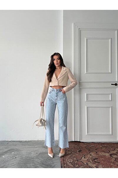 blue marlın High Waist Full Fit Leg Cut Tube Leg Jeans