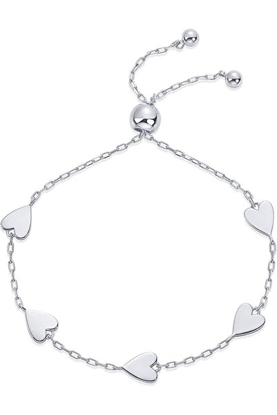 Arabest Plated Matching Heart Charms Bracelet, Adjustable Love Friendship Two...
