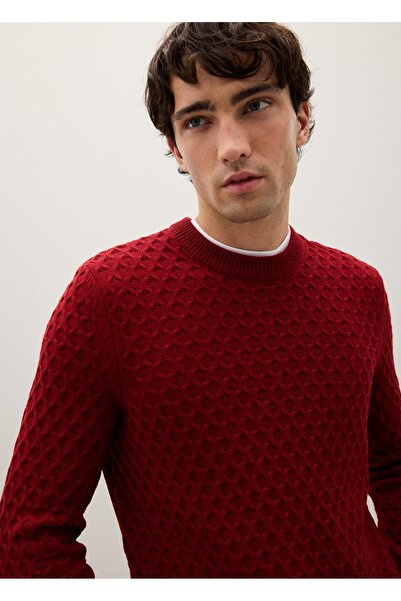 Ovs Regular Fit Red Cotton Blend Jumper