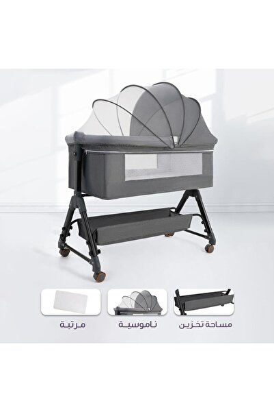 Genaric سرير أطفال قابل للطي 3 في 1 محمول مع ارتفاع قابل للتعديل