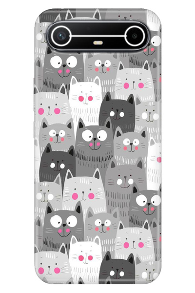 TECNO Case for Spark Slim 5g Km9 Case Colorful Silicone Printed Tpu Cartoon Cats