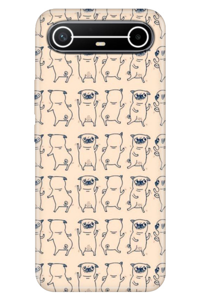 TECNO Spark Slim 5G KM9 Kılıf Dekoratif Silikon Baskılı Kapak Pug