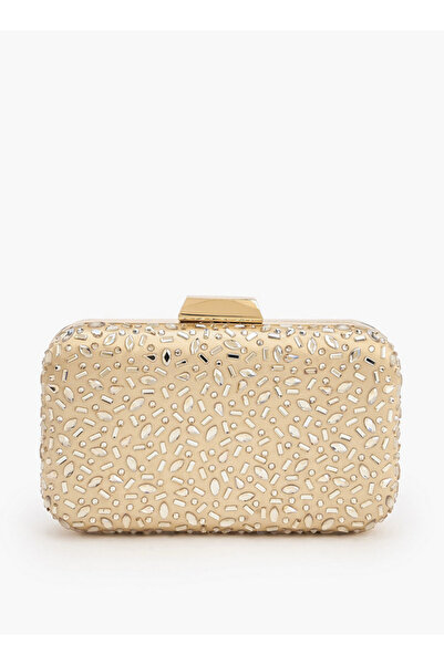 Flora Bella by Shoexpress Embellished Clutch with Chain Strap - H 12 x W 19 cms