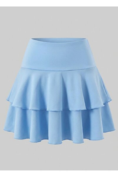 MRDN MODA Kız çocuğu yüksek bel kat kat fırfırlı mini kloş etek