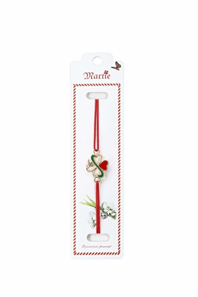 OEM Set de 24 brățări mărțișor cu șnur elastic roșu, trifoi norocos cu inimioare