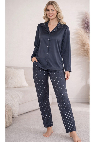 BOYRAZ Women's Shirt Collar Modal Fabric Pajama Set