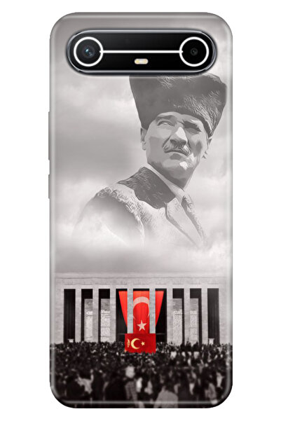 TECNO Spark Slim 5G KM9 Kılıf Dekoratif Silikon Baskılı Kapak Gazi Mustafa