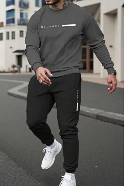 CAST COLLECTİON Set de trening pentru bărbați, antracit, cu imprimeu Balance,...