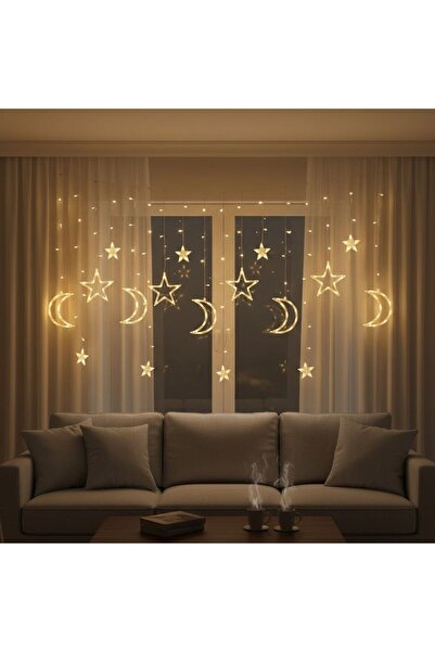 Leyaton Ay ve Yıldız Figürlü Kumandalı 12 Sarkıtlı 120 LED Dekor Işık – Dekor...