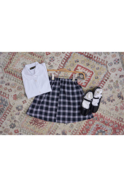 KÜÇÜĞÜM BUTİK Черна пола с кариран десен за момичета