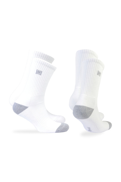NORFOLK Barkley Cushioned Cotton Casual Sports Socks 2-Pack Heel Gray - White