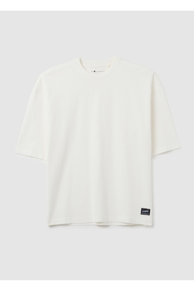 Ovs White Boxy Fit Pure Cotton T-Shirt