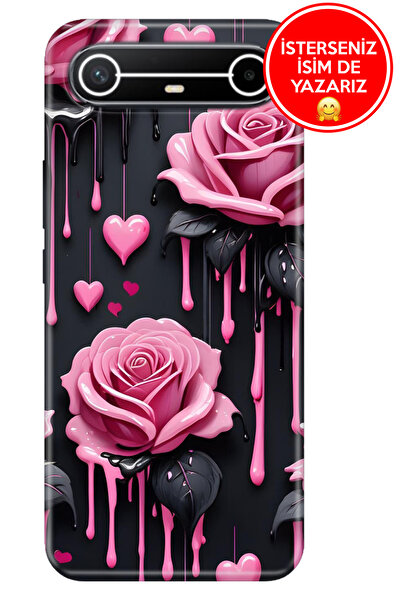 TECNO Spark Slim 5G KM9 Kılıf A Kalite Baskılı Art Silikon Akan Güller
