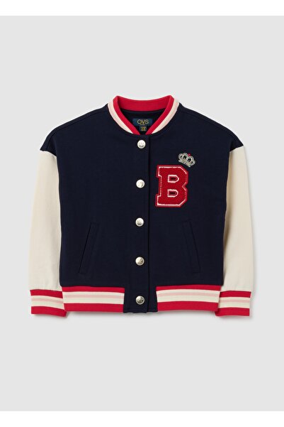 Ovs Girls' Regular Fit Pure Cotton Blue Sweatshirt