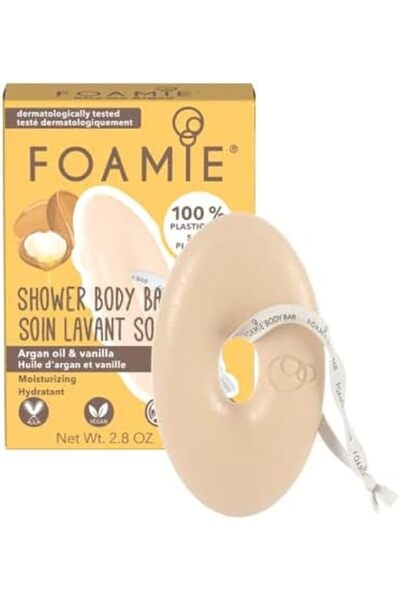 Foamie Body Bar, Moisturising Argan Oil & Vanilla, PH Balanced, Soap-Free