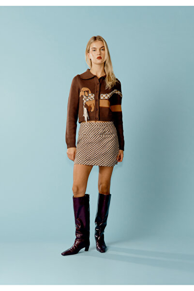 House of Sunny Kahverengi Köpekli Hırka