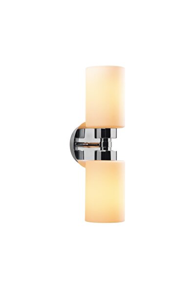 AmberLED Stylish Chrome Glass 2-Piece Sconce E27 Compatible for Living Room a...