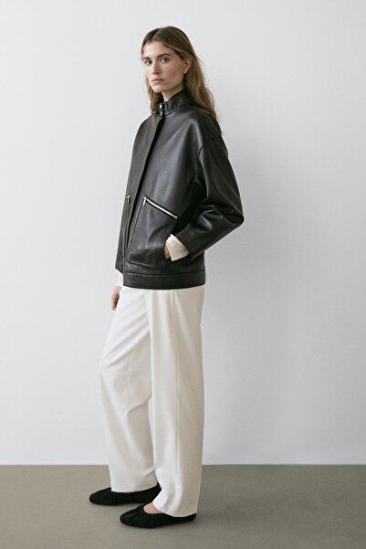 Massimo Dutti Cep detaylı napa deri ceket