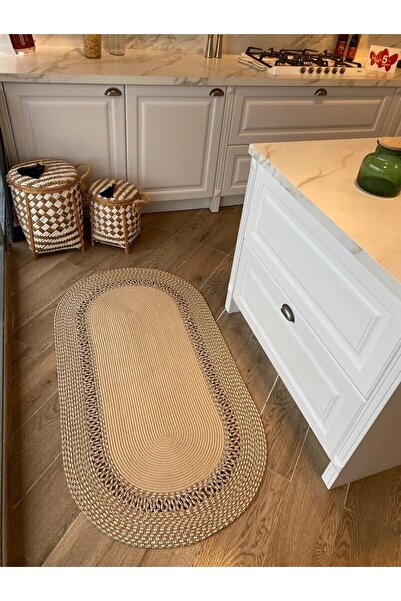 Halımax Milda 122 Kahverengi Jüt Kilim Bohem Dekoratif Mutfak Balkon Banyo Ha...