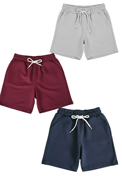 aytok tekstil Pamuk 3 adet unisex kız erkek çocuk şort seti 5 6 7 8 9 10 11 1...