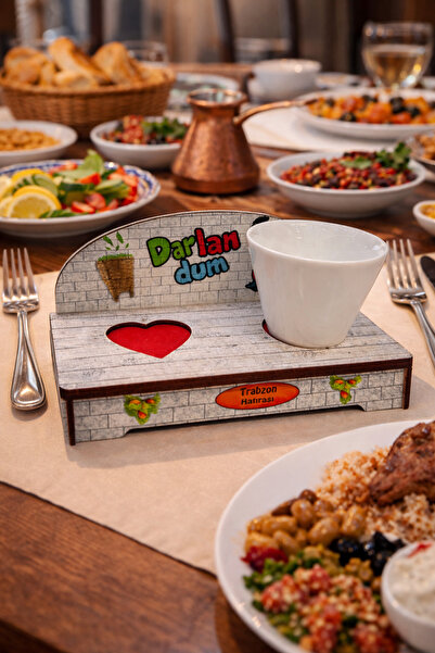 seymenbıçakçılık Coffee Cup and Presentation Plate Set with Humorous Design