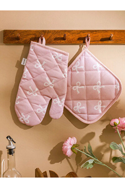 LC Waikiki LCW HOME Fiyonk Baskılı Fırın Eldiveni ve Tutaç