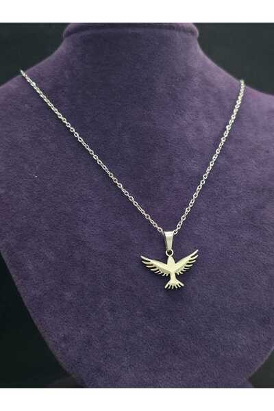sarıyer silver Phoenix Steel Necklace Chain Women Jewelry Accessory Luck Powe...
