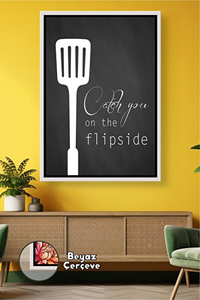 KOSS Dijital Tablou de pânză înrămat cu tematică de bucătărie, cu textul „Cat...