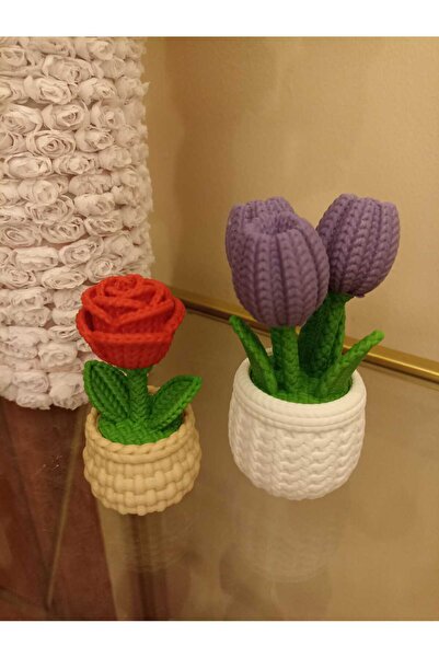 smilechild Cobalt Ida Purple Tulip and Red Rose 9-12 cm Set of 2 Valentine's ...