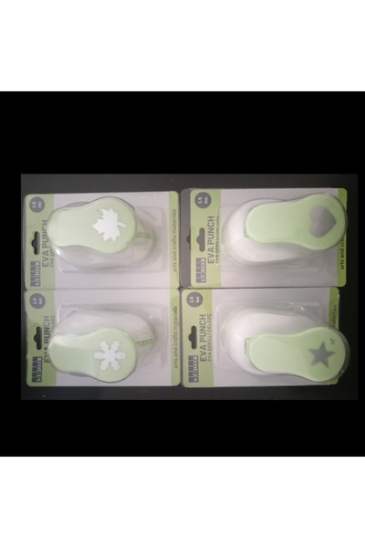 Südor şekilli delgeç 4lü set delgeçler 9cm figürler 4cm kalp yıldız yaprak ka...