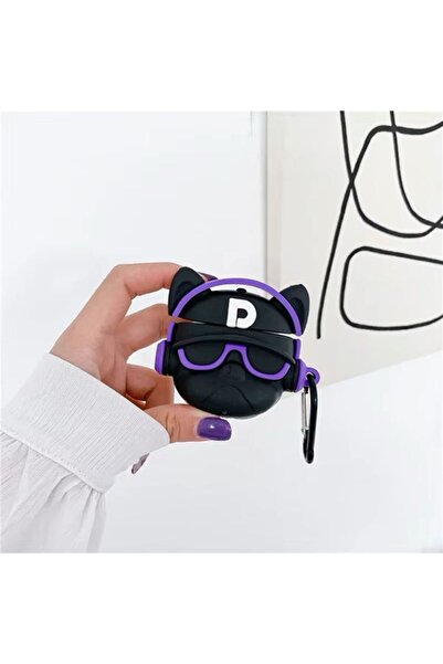 daystar سماعات AirPods 4 فقط. حافظة سماعات رأس لطيفة على شكل شخصية بولدوج متو...