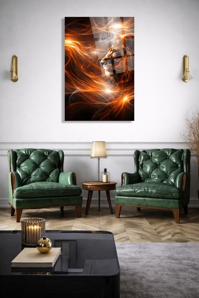 TAULART TABLĂ DE PERETE MODERNĂ VERTICALĂ DE STICLA INQUEBRATĂ ALEVLİ ASLAN