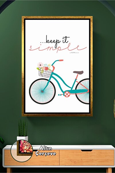 KOSS Dijital Keep It Simple Pictură pe pânză înrămată cu cadru de bicicletă, ...