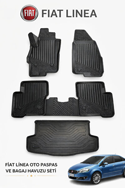 Black Gold Fiat Linea 3D Oto Paspas ve Bagaj Havuzu Set Premium