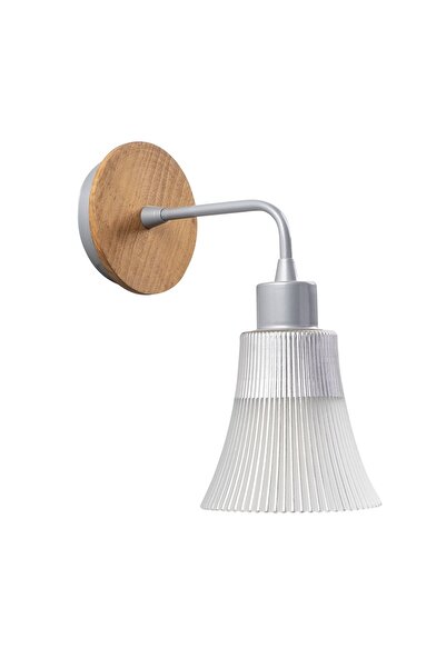 AmberLED Modern Glass Single Sconce Silver Natural E27 Compatible