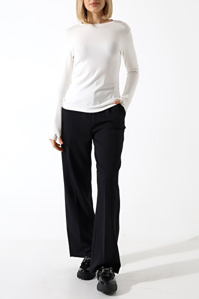 Sabr Buzi Crew Neck Finger-Loop Blouse – Stretchy Ribbed, Casual Comfortable ...