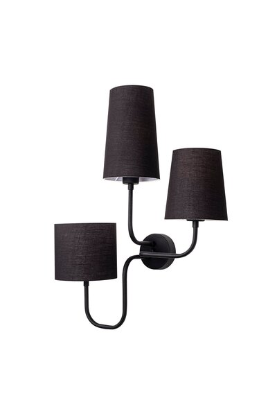 AmberLED Stylish Black 3-Piece Sconce with Fuzz E27 Compatible Kitchen and Li...