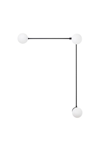 AmberLED Modern Glass 3-Piece Sconce with Fuzz Black Living Room Lighting E27...