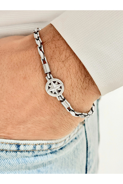 FERRO Silver Steel Men's Bracelet Frj10138A-A 2 Year Warranty with Gift Package