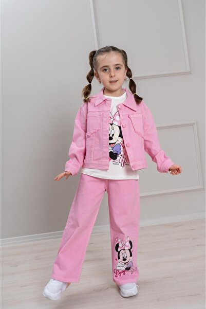 gül garden Girl's Jeans Denim Jacket T-Shirt