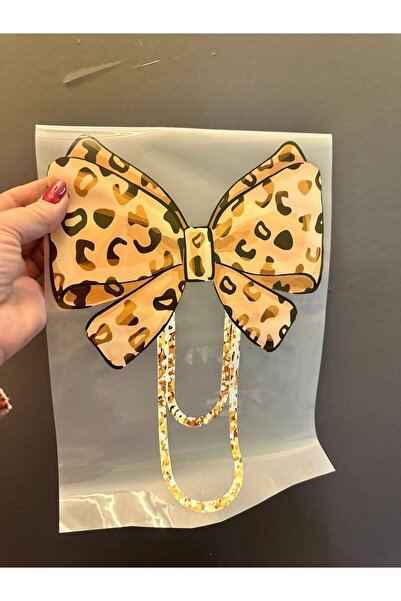 Gönülden Tasarım Iron-On Leopard Bow Transfer Print Arma 28X20 cm
