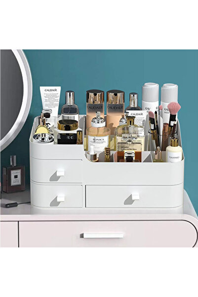Pomefar White Cosmetic Organizer with Drawer, Large capacity Storage Box, Mak...