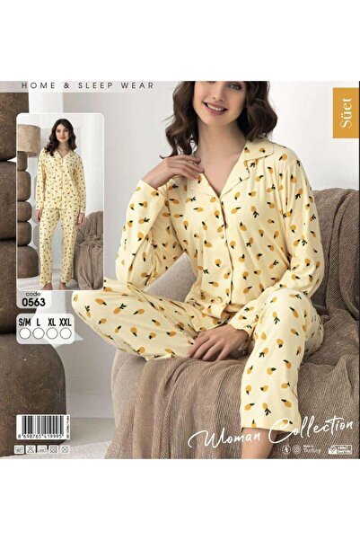 THE SECRET KİSS LİMONLU SARI GENÇ KIZ PİJEMA TAKIMI