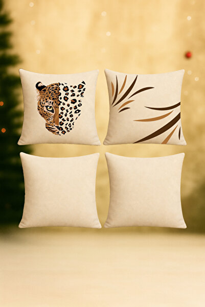 De'Vor Modern Coffee Tones Decorative Throw Pillow Cover 4-Piece Combination Set