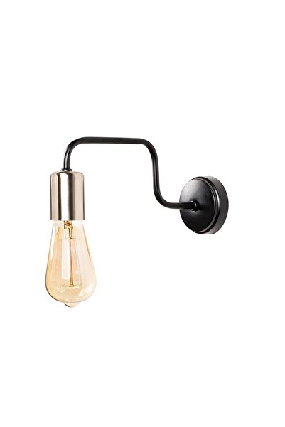 AmberLED Rustic Single Sconce with Furred Black Metal Body for Living Room an...