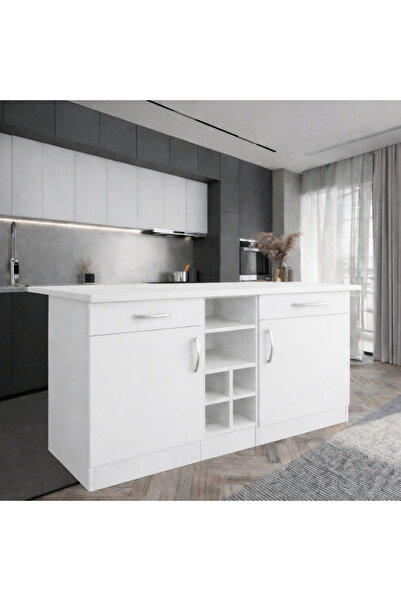 Tdesigno ANDA 2 ÇEKMECELİ 2 KAPAKLI MUTFAK ADASI- ÇOK AMAÇLI DOLAP-HAZIR MUTF...