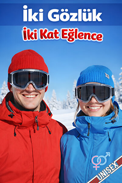 GLASWEN 2 قطعة نظارات تزلج مع فتحات تهوية للحماية من الشمس والثلج، نظارات واق...