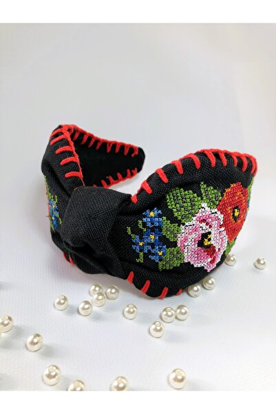 LiewensStyle Handmade, Cross-Stitch Embroidered, Headband, Crown, Floral, Cro...